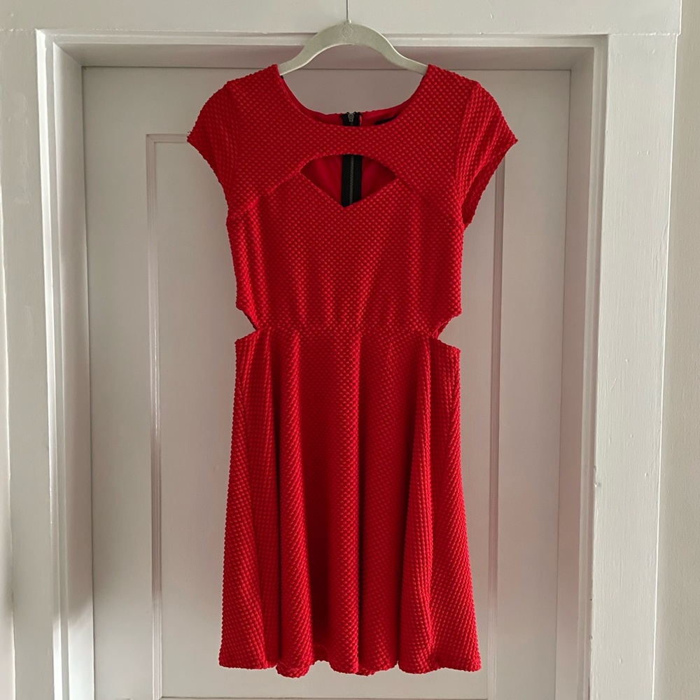 Red Dress with Cutouts